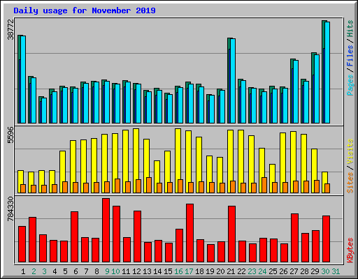 Daily usage for November 2019