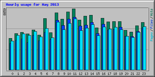 Hourly usage for May 2013