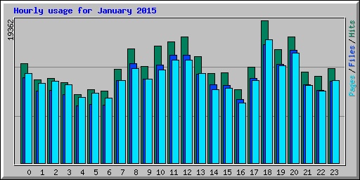 Hourly usage for January 2015
