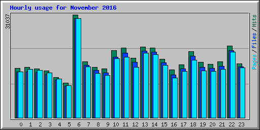 Hourly usage for November 2016