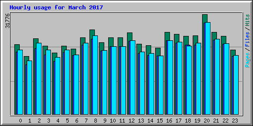 Hourly usage for March 2017