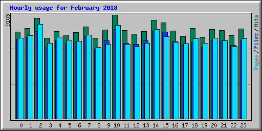 Hourly usage for February 2018