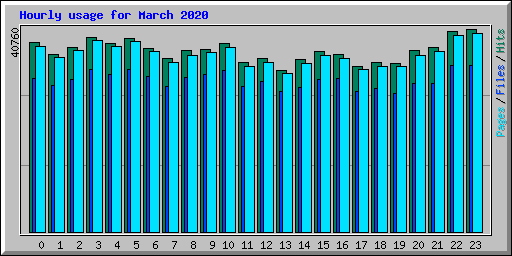 Hourly usage for March 2020