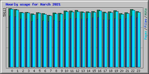Hourly usage for March 2021