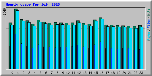 Hourly usage for July 2023