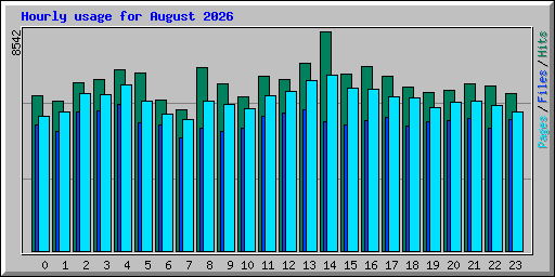 Hourly usage for August 2026